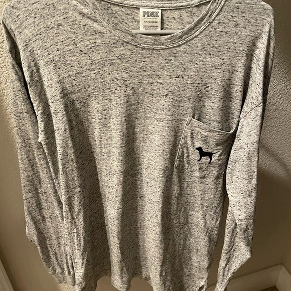 PINK LOGO SMALL CAMPUS LONG SLEEVE TEE - Picture 2 of 6